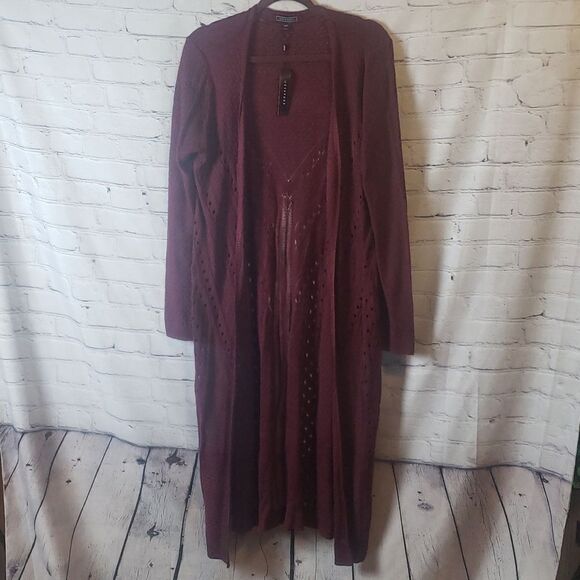 💜NWT Metaphor Maroon Sweater Jacket - Picture 2 of 6